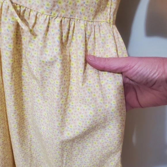 Levi's Marcella yellow floral cotton short sleeve tiered prairie dress XS NWT - Picture 9 of 14